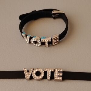 Black and Silver 'VOTE' Bracelet